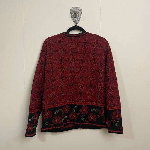 Vintage XL Frost long sleeve jacket embroidered floral cottagecore knit cardigan - Picture 8 of 12